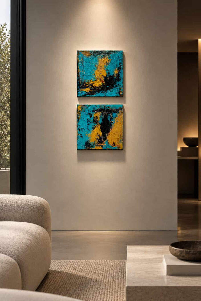 After Dark und Shadow - Acryl auf Leinwand, 2026, 25 x 25 cm